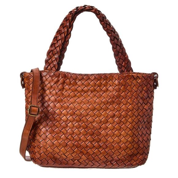 Isabella Rossetti Handbags - Isabella Rossetti Marie Hand Woven Leather Tote, Tan